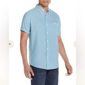 Waterproof Vintage Solid Country Twill Shirt In Adriatic size L